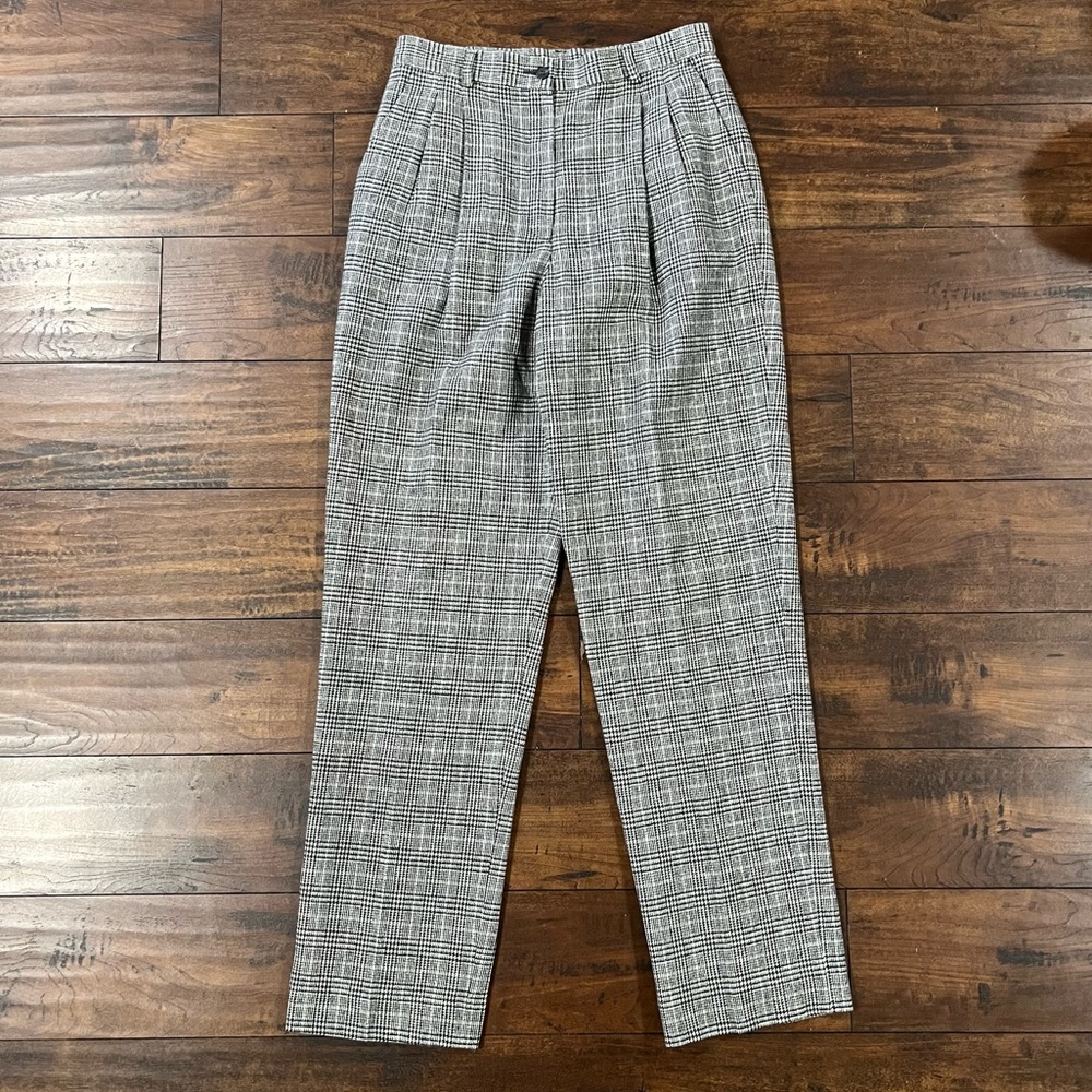 Vintage Pendleton Women’s Plaid Pleated Virgin Wool Pants 10